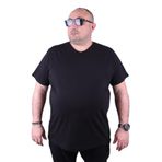 Moc Grande 11170 Büyük Beden Basic Siyah Erkek T-shirt