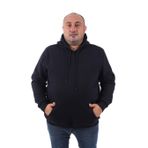 Moc Grande 11700 Siyah Büyük Beden Basic Kapüşonlu Erkek Sweatshirt