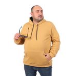 Moc Grande 11700 Vizon Büyük Beden Basic Kapüşonlu Erkek Sweatshirt