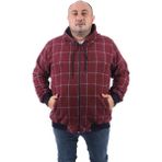 Moc Grande 22201 Mürdüm Büyük Beden Fermuarlı Cep Oduncu Erkek Sweatshirt
