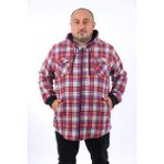 Moc Grande 22203 Bordo Büyük Beden Kapüşonlu Çift Cep Oduncu Erkek Sweatshirt