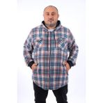 Moc Grande 22203 Petrol Büyük Beden Kapüşonlu Çift Cep Oduncu Erkek Sweatshirt