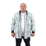 Moc Grande 22205 Yeşil Büyük Beden Çift Cep Kapüşonlu Erkek Sweatshirt