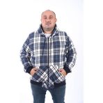 Moc Grande 22209 Indigo Kangaroo Pocket Stripe Oduncu Gömlek Erkek Sweatshirt