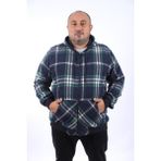 Moc Grande 22209 Lacivert Kangaroo Pocket Stripe Oduncu Gömlek Erkek Sweatshirt