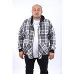 Moc Grande 22209 Siyah Kangaroo Pocket Stripe Oduncu Gömlek Erkek Sweatshirt