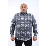 Moc Grande 22212 İndigo MC Three Rug Print Oduncu Erkek Gömlek