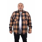 Moc Grande 22214 Kahverengi Çift Cep Kapaklı Dama Desenli Oduncu Erkek Gömlek