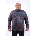 Moc Grande 22217 Petrol Çift Cep Kapaklı Small Plaid Oduncu Erkek Gömlek