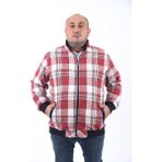 Moc Grande 22219 Bordo Büyük Beden Dik Yaka Oduncu Erkek Sweatshirt