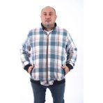 Moc Grande 22219 Petrol Büyük Beden Dik Yaka Oduncu Erkek Sweatshirt