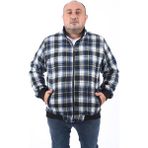 Moc Grande 22219 Saks Büyük Beden Dik Yaka Oduncu Erkek Sweatshirt