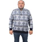 Moc Grande 22220 Lacivert Oduncu Polo Yaka Fermuarlı Erkek Sweatshirt