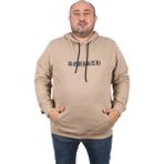 Moc Grande 22701 Bej Büyük Beden Rebirth Kapüşonlu Erkek Sweatshirt