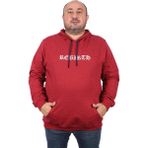 Moc Grande 22701 Bordo Büyük Beden Rebirth Kapüşonlu Erkek Sweatshirt