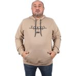Moc Grande 22702 Bej Tokyo Büyük Beden Erkek Sweatshirt