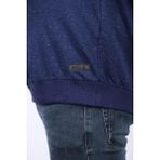 Moc Grande 22703 Lacivert Büyük Beden Bisiklet Yaka Deri Arma Erkek Sweatshirt