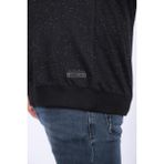 Moc Grande 22703 Siyah Büyük Beden Bisiklet Yaka Deri Arma Erkek Sweatshirt