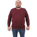 Moc Grande 22712 Bordo Büyük Beden Gipeli Casual Erkek Sweatshirt