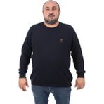 Moc Grande 22712 Lacivert Büyük Beden Gipeli Casual Erkek Sweatshirt