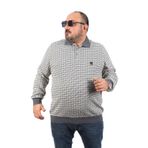 Moc Grande 22714 Antrasit Büyük Beden Polo Yaka Erkek Sweatshirt