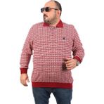 Moc Grande 22714 Bordo Büyük Beden Polo Yaka Erkek Sweatshirt