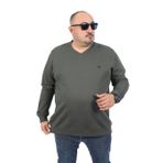 Moc Grande 22720 Double Face Basic V Yaka Haki Erkek Sweatshirt