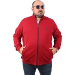 Moc Grande 22723 Fermuarlı Approval Bordo Büyük Beden Hırka