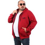 Moc Grande 22724 Bordo Ninety One Büyük Beden Kapüşonlu Erkek Sweatshirt