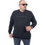 Moc Grande 22725 Lacivert Büyük Beden Heritage Baskılı Erkek Sweatshirt