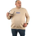 Moc Grande 22735 Bej Büyük Beden Malcomx Erkek Sweatshirt