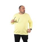 Moc Grande 22742 Sarı Büyük Beden V Design Erkek Sweatshirt