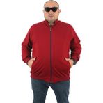Moc Grande 22750 Bordo Büyük Beden Basic Mevsimlik Fermuarlı Erkek Sweatshirt