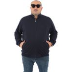 Moc Grande 22750 Lacivert Büyük Beden Basic Mevsimlik Fermuarlı Erkek Sweatshirt