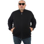 Moc Grande 22750 Siyah Büyük Beden Basic Mevsimlik Fermuarlı Erkek Sweatshirt