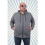 Moc Grande 22751 Gri Melanj Kapüşonlu Erkek Sweatshirt