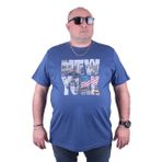 Moc Grande 23129 New York Büyük Beden İndigo Erkek T-shirt