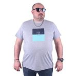 Moc Grande 23136 Seaing Büyük Beden Gri Melanj Erkek T-shirt