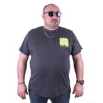 Moc Grande 23137 Outside Büyük Beden Antrasit Melanj Erkek T-shirt