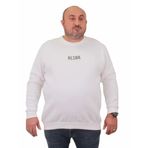 Moc Grande 23204 Ekru Sıfır Yaka Erkek Sweatshirt