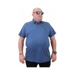 Moc Grande 23420 Büyük Beden Basic İndigo Erkek T-shirt