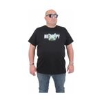 Moc Grande 24131 Be Happy Büyük Beden Sıfır Yaka Siyah Erkek T-shirt