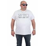 Moc Grande 24133 Büyük Beden Basic Beyaz Erkek T-shirt