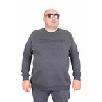 Moc Grande 24203 Antrasit Melanj Sıfır Yaka Erkek Sweatshirt