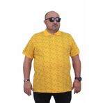 Moc Grande 24450 Sarı Polo Yaka Üçgen Baskılı Erkek T-shirt