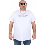Moc Grande 25140 Never Give Up Beyaz Sıfır Yaka Erkek T-shirt