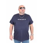 Moc Grande 25140 Never Give Up Lacivert Sıfır Yaka Erkek T-shirt
