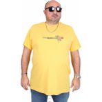 Moc Grande 25146 Un Beat En Sarı Sıfır Yaka Erkek T-shirt
