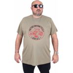 Moc Grande 25171 Motorcycle Haki Sıfır Yaka Erkek T-shirt