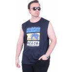 Moc Grande 26126 Miami Lacivert Baskılı Kolsuz Erkek T-shirt